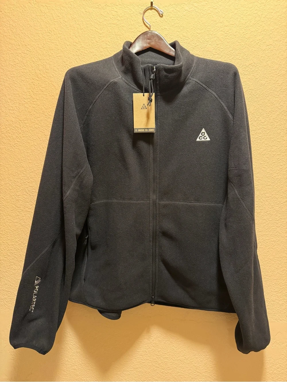New Nike ACG Polartec Zipper Jacket Black Size XL